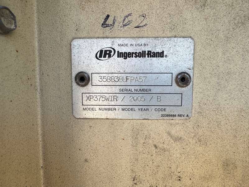 Used Ingersoll Rand XP375WIR Diesel Air Compressor