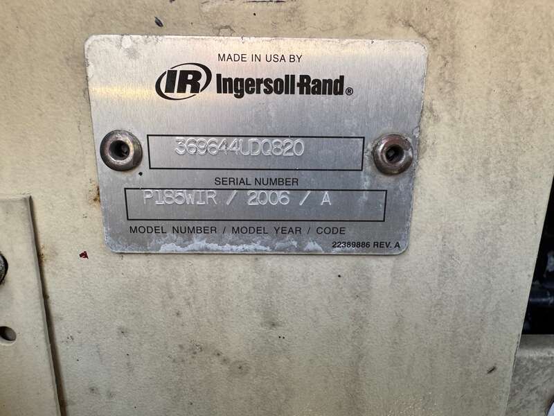 Used Ingersoll Rand P185WIR Diesel Air Compressor