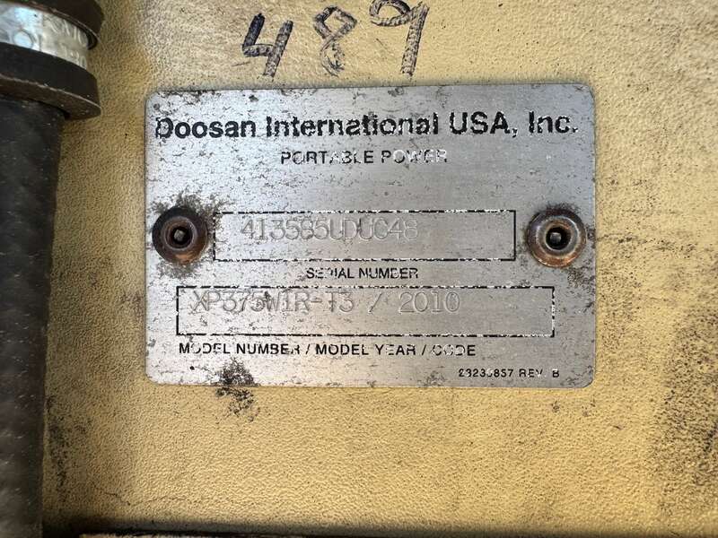 Used Doosan XP375WIR-T3 Diesel Air Compressor