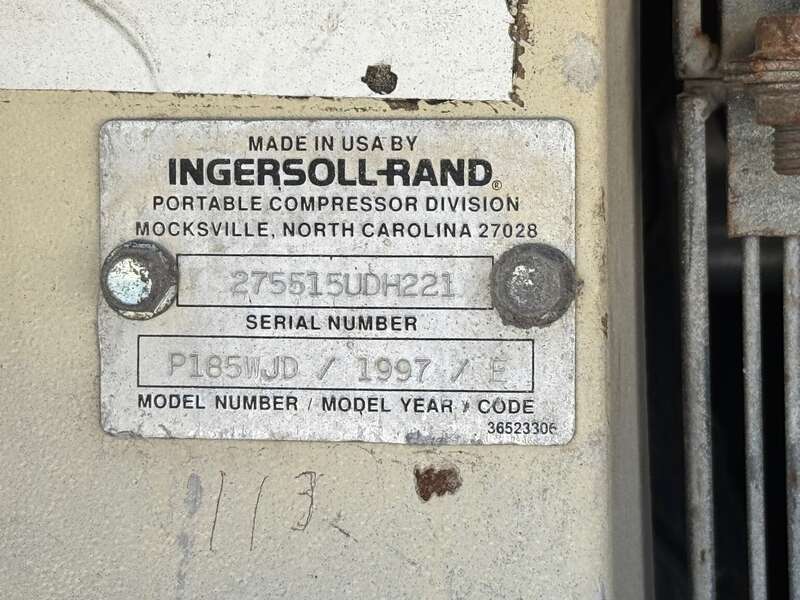 Used Ingersoll Rand P185WJD Diesel Air Compressor