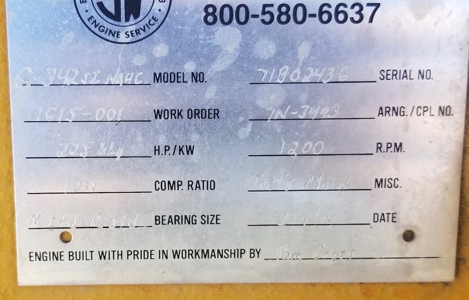 Used CATERPILLAR G342NA Gas Engine