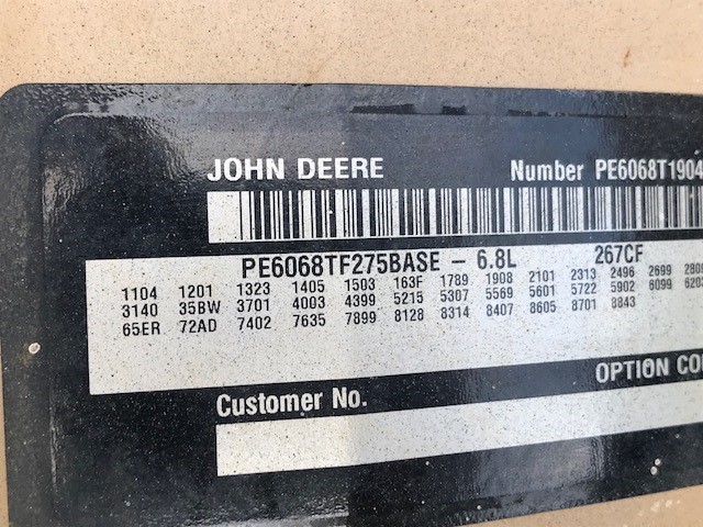  John Deere 6068T Diesel Engine