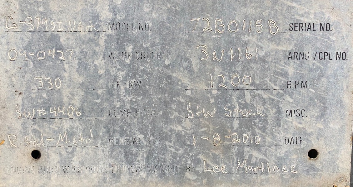 Used Caterpillar G379NA Gas Engine