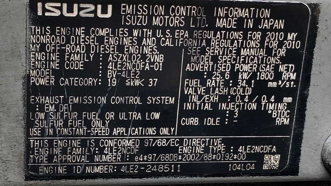Used Isuzu BV-4LE2 Engine Core