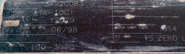 Used Cummins LTA-10G1 Diesel Engine