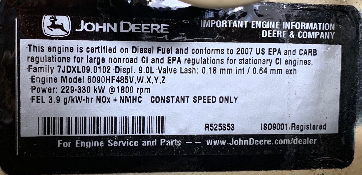 Like New John Deere 6090HF Diesel Engine