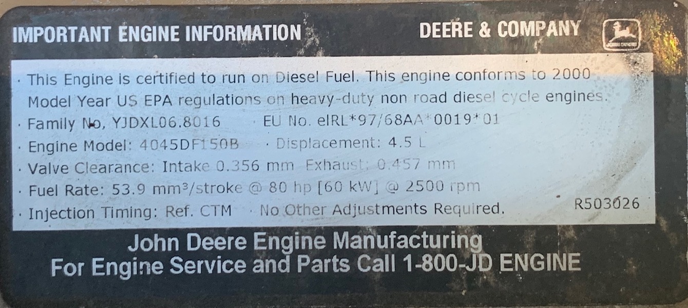 Used John Deere 4045 Diesel Engine