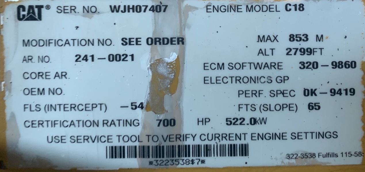 Used Caterpillar C18 Diesel Engine