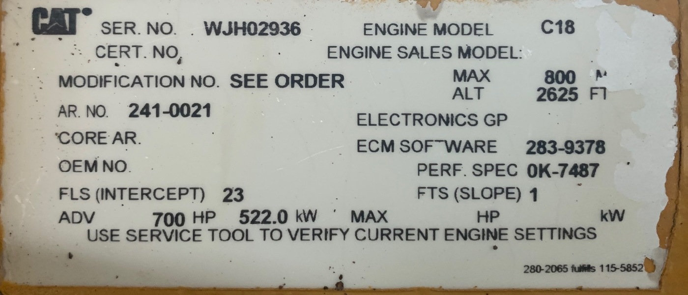 Used Caterpillar C18 Diesel Engine