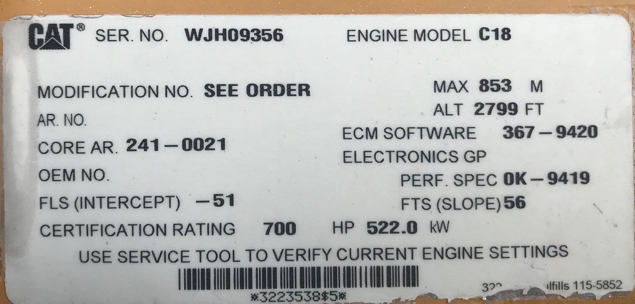 Used Caterpillar C18 Diesel Engine