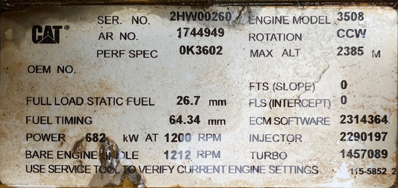 Used Caterpillar 3508 Diesel Engine