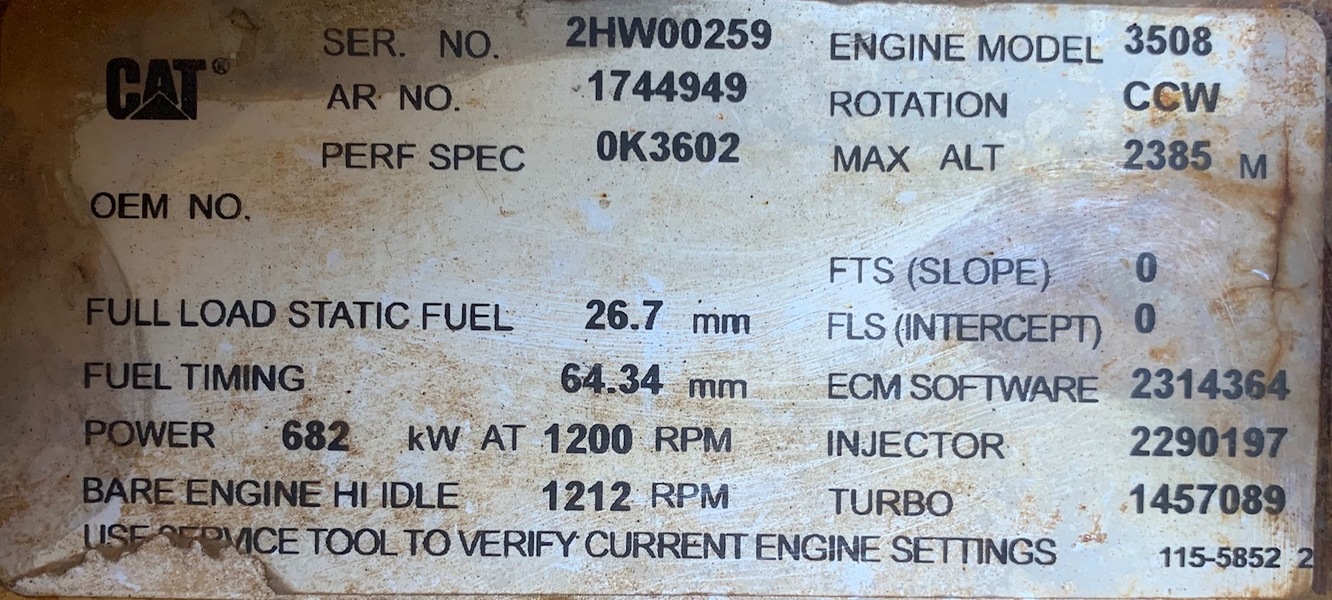 Used Caterpillar 3508 Diesel Engine