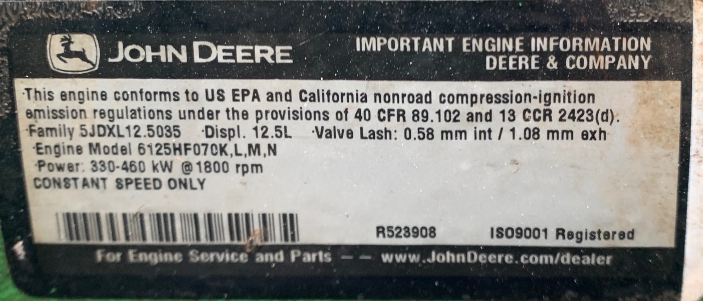 Rebuilt John Deere 6125 Diesel Engine