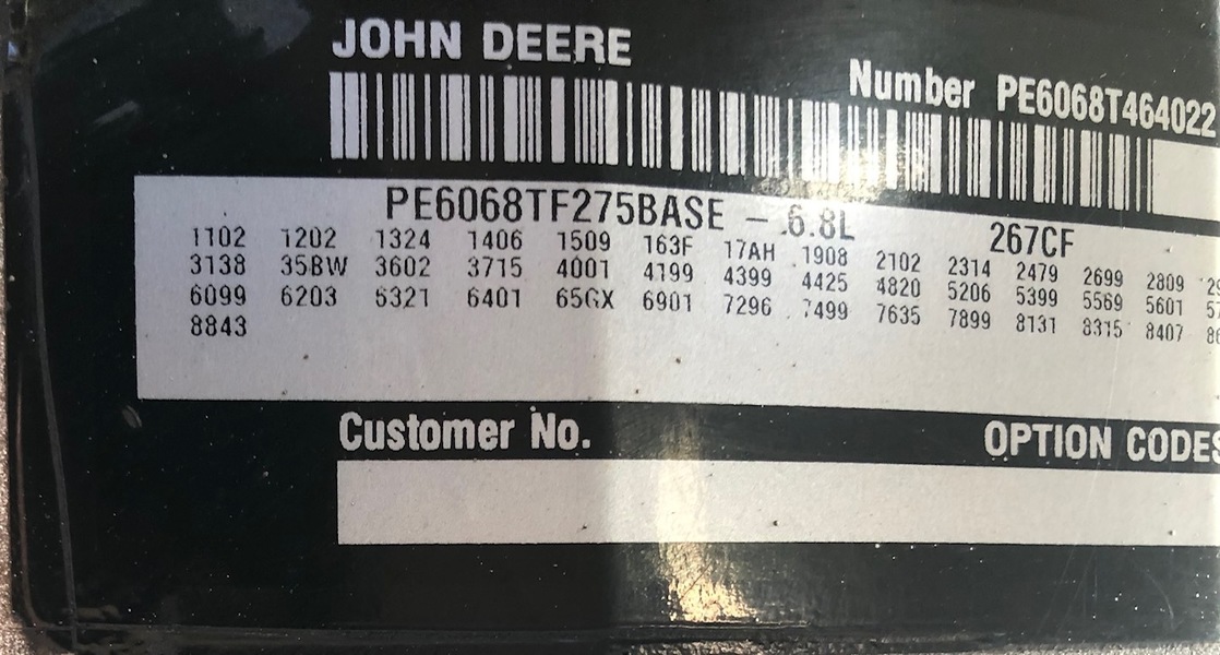 Used John Deere 6068TF Diesel Engine