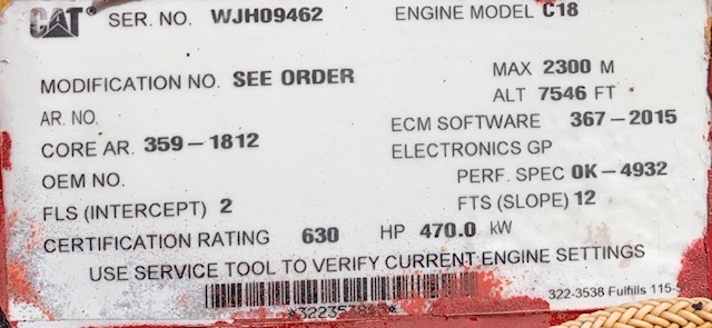 Used Caterpillar C18 Diesel Engine