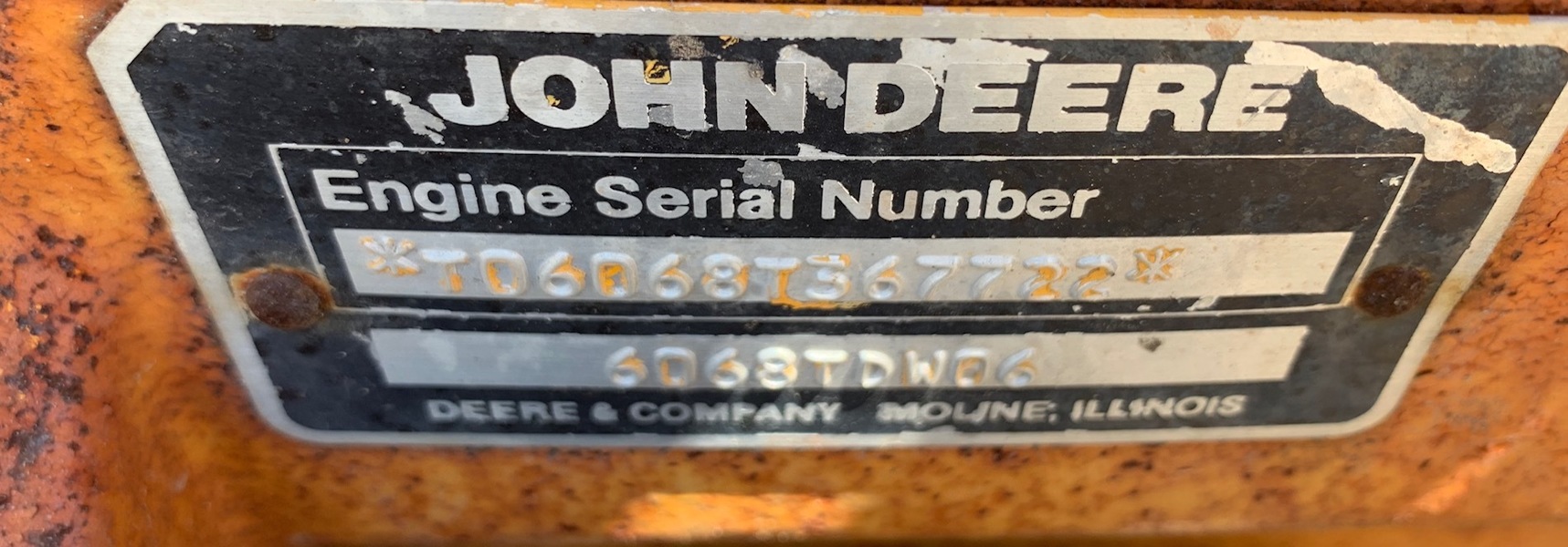 Used John Deere 6068TD Diesel Engine