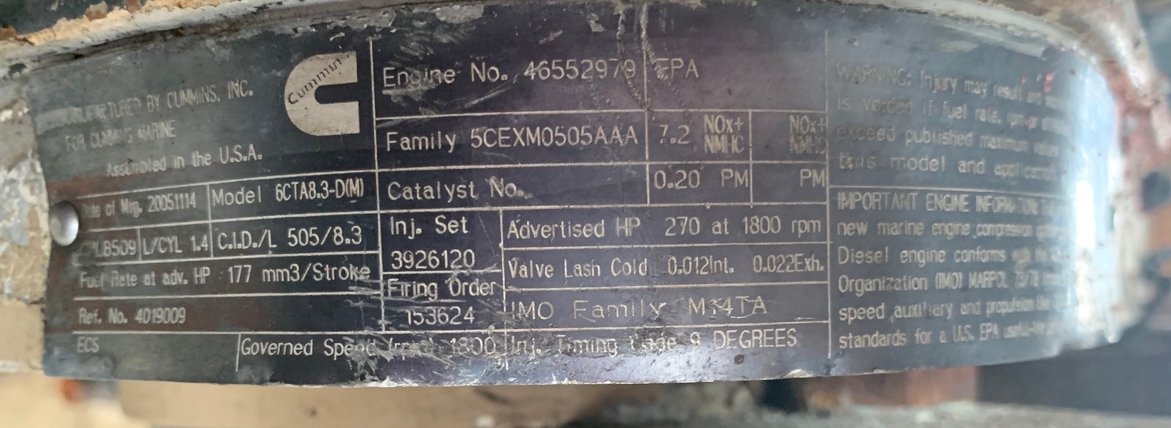 Used Cummins 6CTA8.3 Diesel Engine