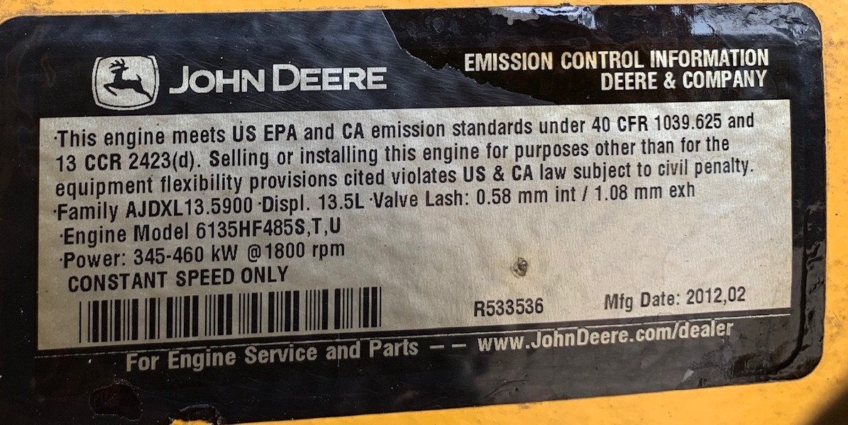 Used John Deere 6135 Diesel Engine