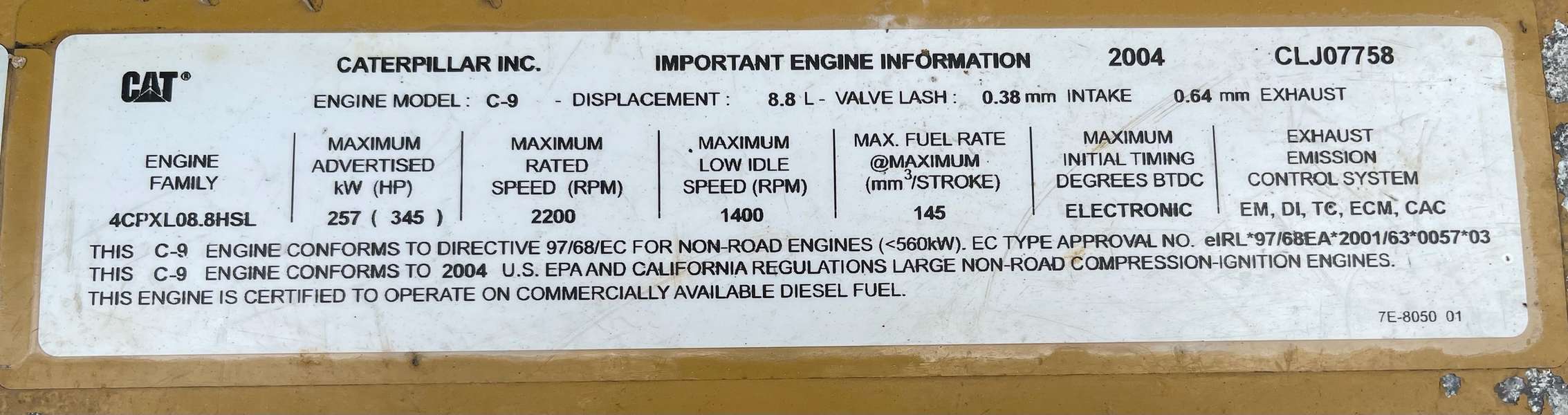 Used Caterpillar C9 Diesel Engine