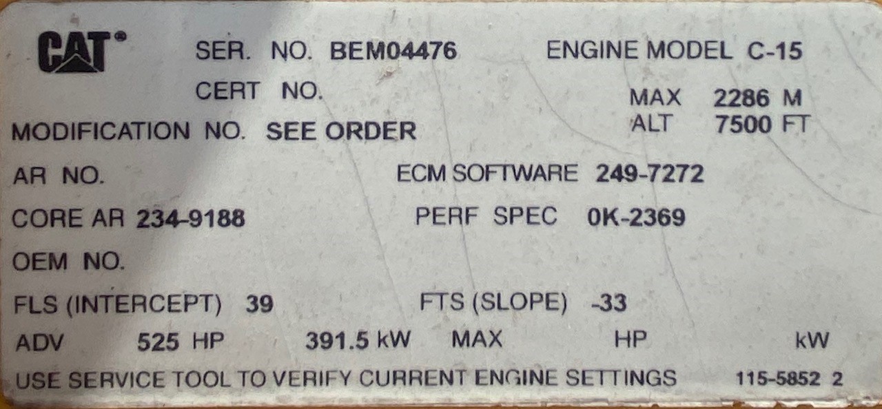 Used Caterpillar C15 Diesel Engine