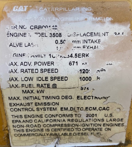 Used Caterpillar 3508B Diesel Engine