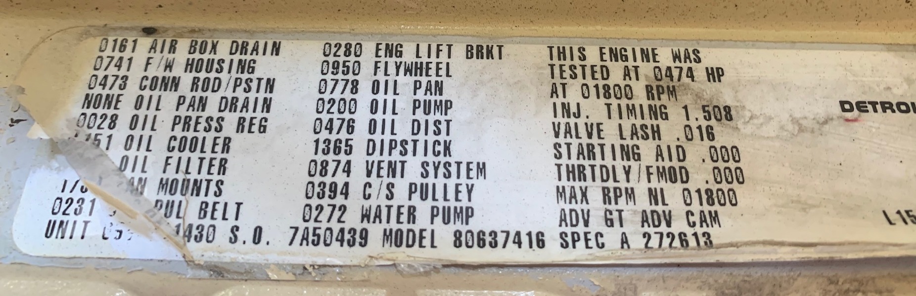 Used Detroit 6V92 Diesel Engine