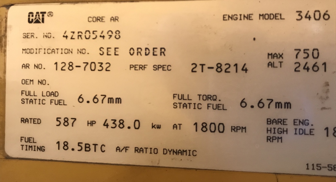 Used Caterpillar 3406 Diesel Engine