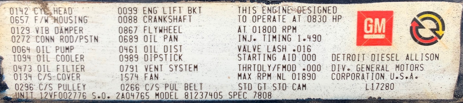 Used Detroit 12V92 Diesel Engine