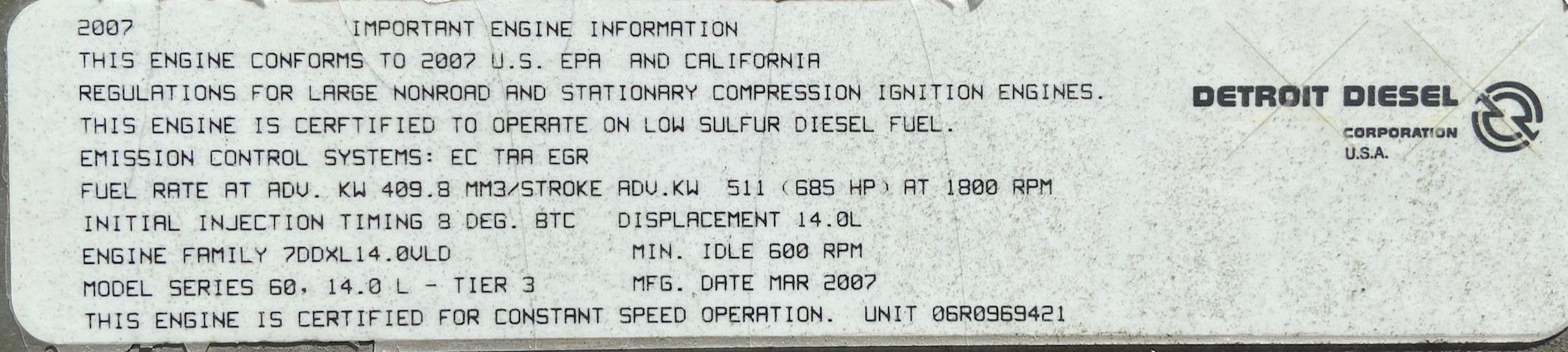 Used Detroit S60 Diesel Engine