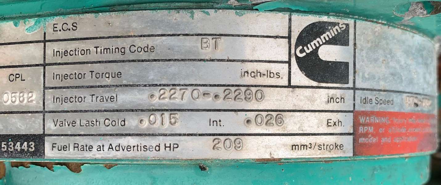 Used Cummins NT-855-G2 Diesel Engine