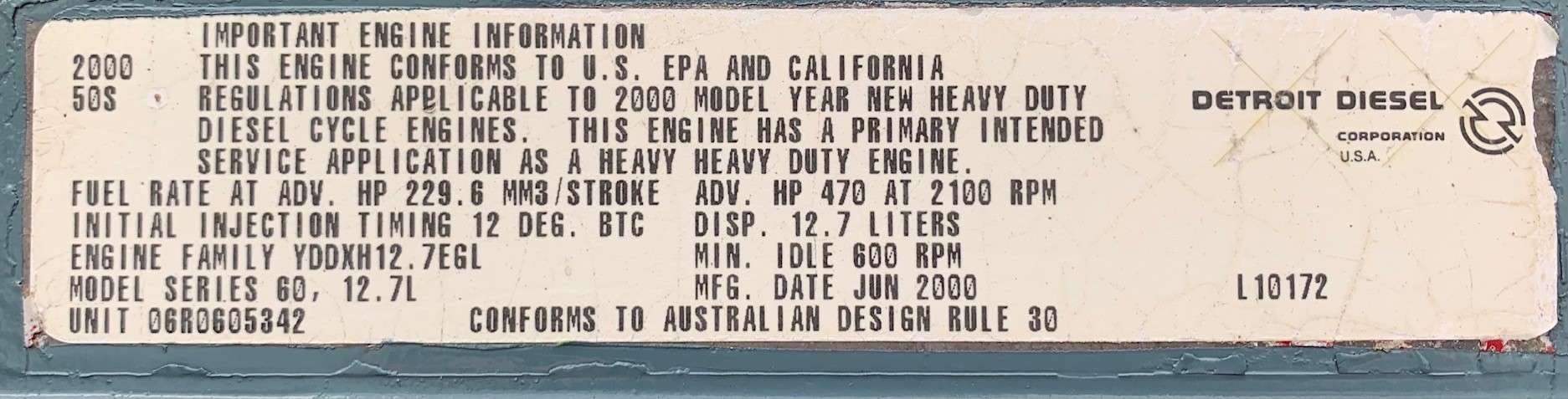 Used Detroit S60 12.7L Diesel Engine