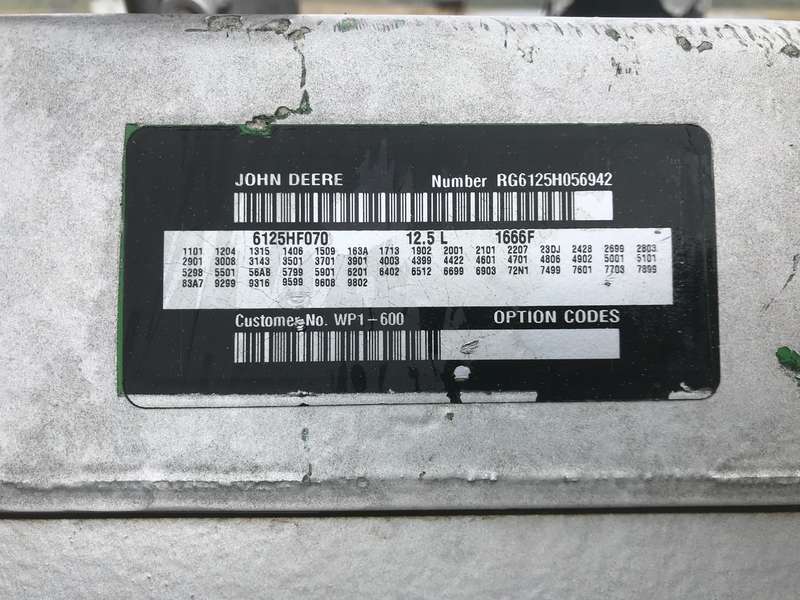 Used John Deere 6125HF070 Diesel Engine