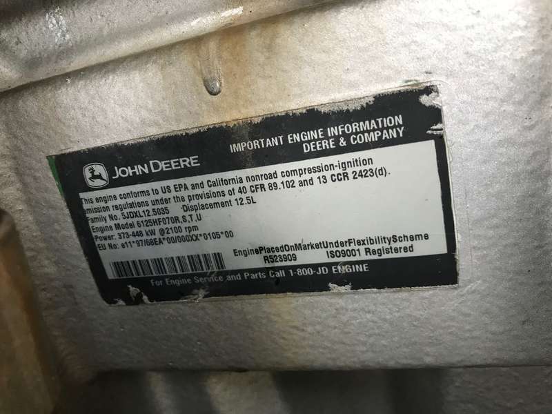 Used John Deere 6125HF070 Diesel Engine