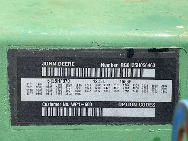 Used John Deere 6125HF070 Diesel Engine