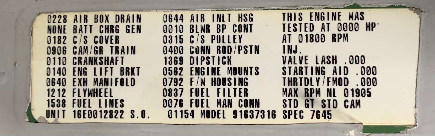 Low Hour Detroit 16V149TI Diesel Engine