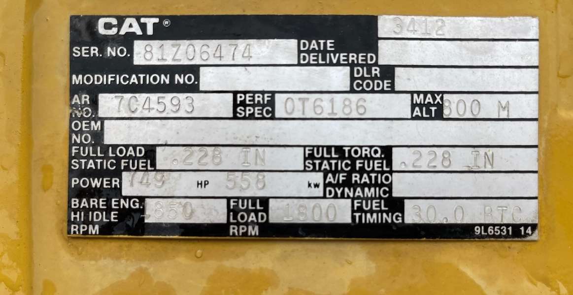 Used Caterpillar 3412 Diesel Engine