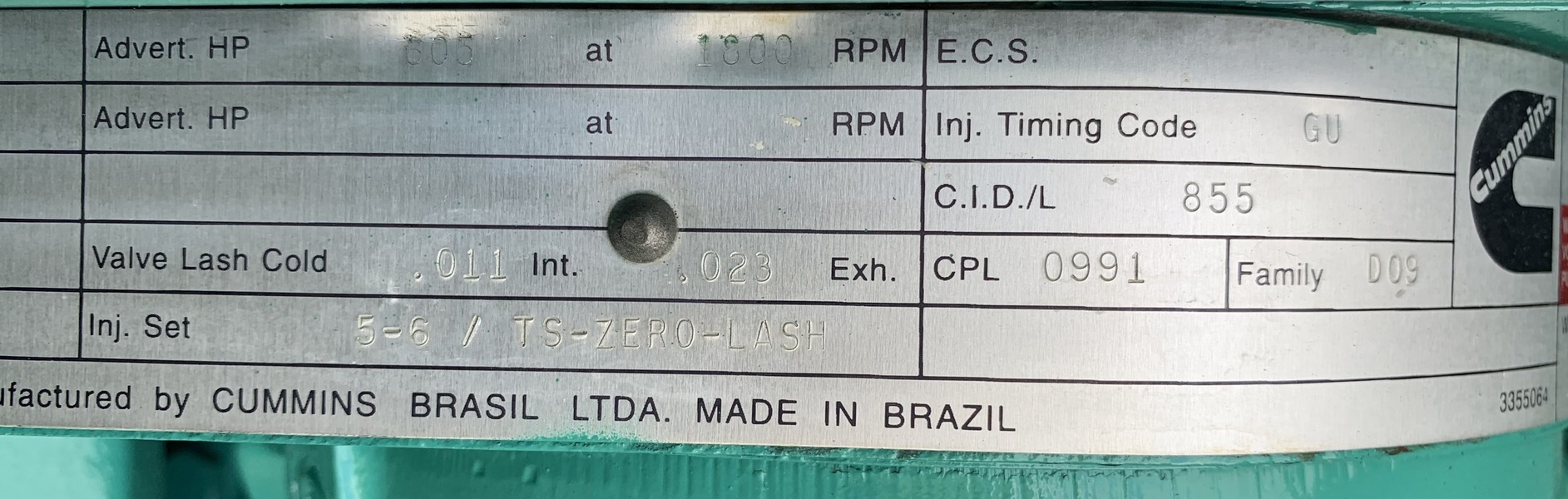 Low Hours Cummins NTA855G5 Diesel Engine