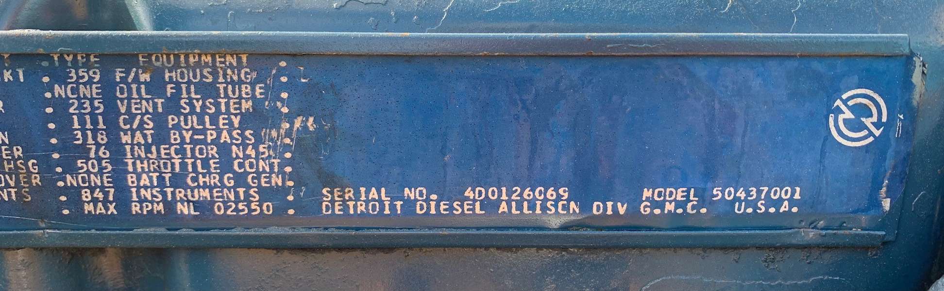 Used Detroit 4-53 Diesel Engine 4D0126069