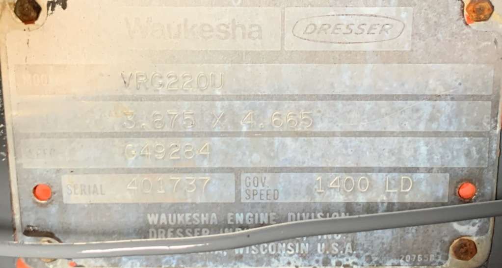 Used Waukesha VRG220U Gas Engine