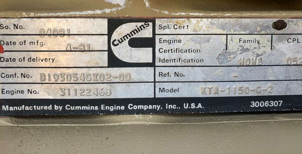 Used Cummins KTA19 Diesel Engine 31122468