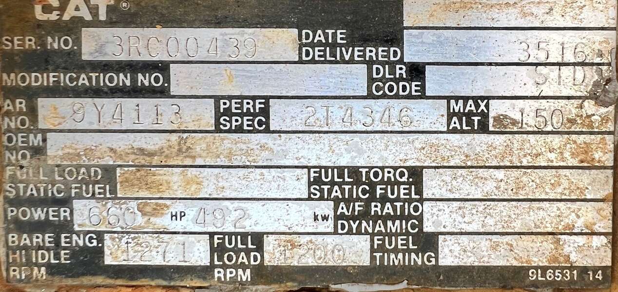 Used Caterpillar G3516 Gas Engine