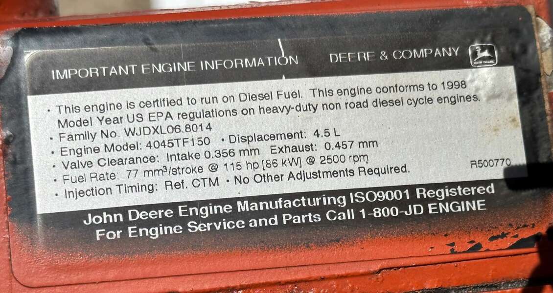 Used John Deere 4045TF150 Diesel Engine