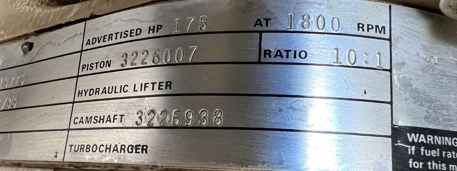 Low hours Cummins G12 Gas Engine