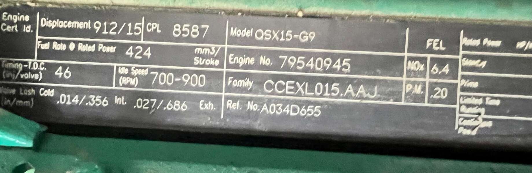 Used Cummins QSX15 Diesel Engine