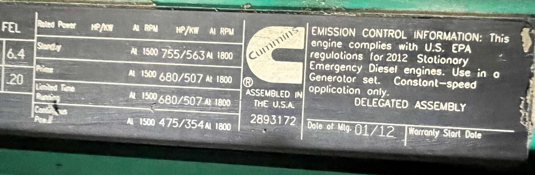 Used Cummins QSX15 Diesel Engine