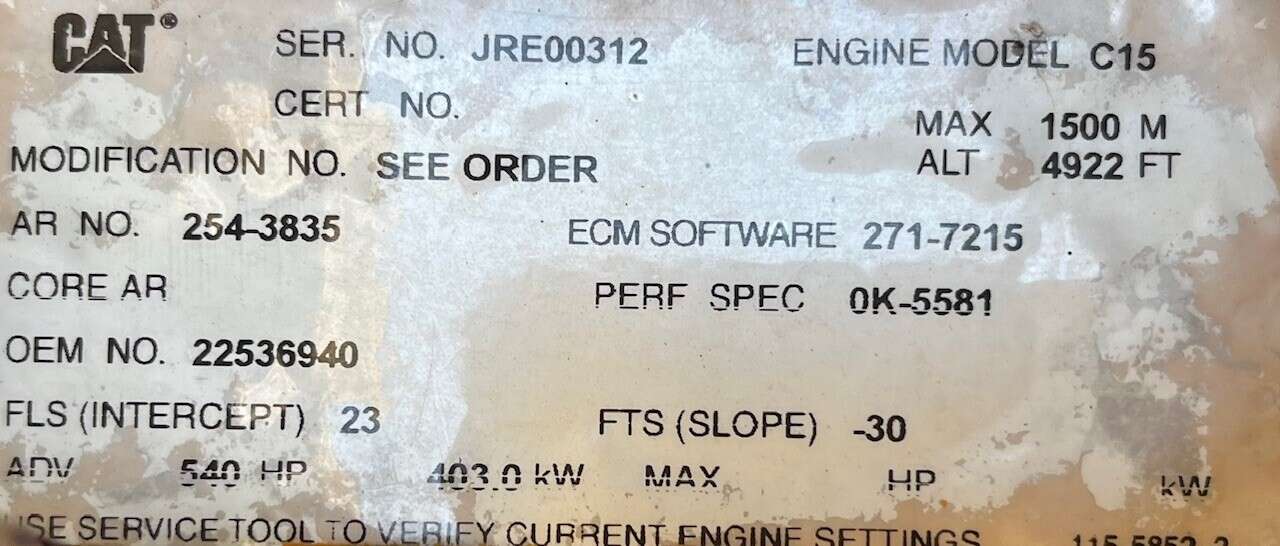 Used Caterpillar C15 Diesel Engine