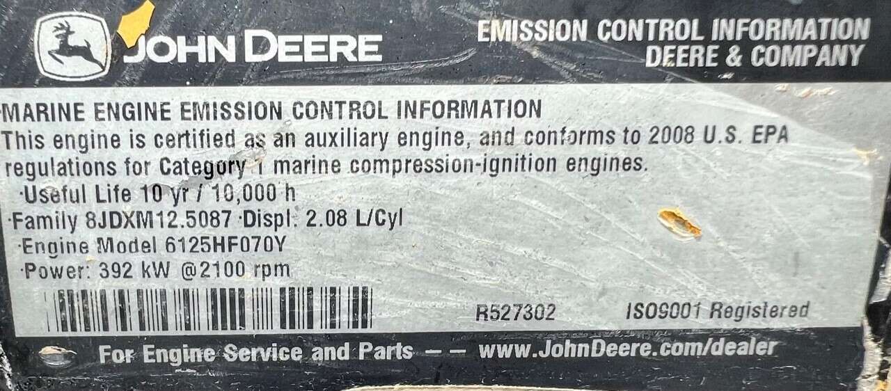 Used John Deere 6125HF070 Diesel Engine