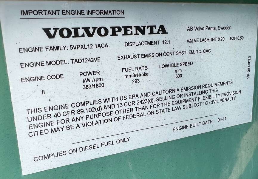 Used Volvo TAD1242VE Diesel Engine