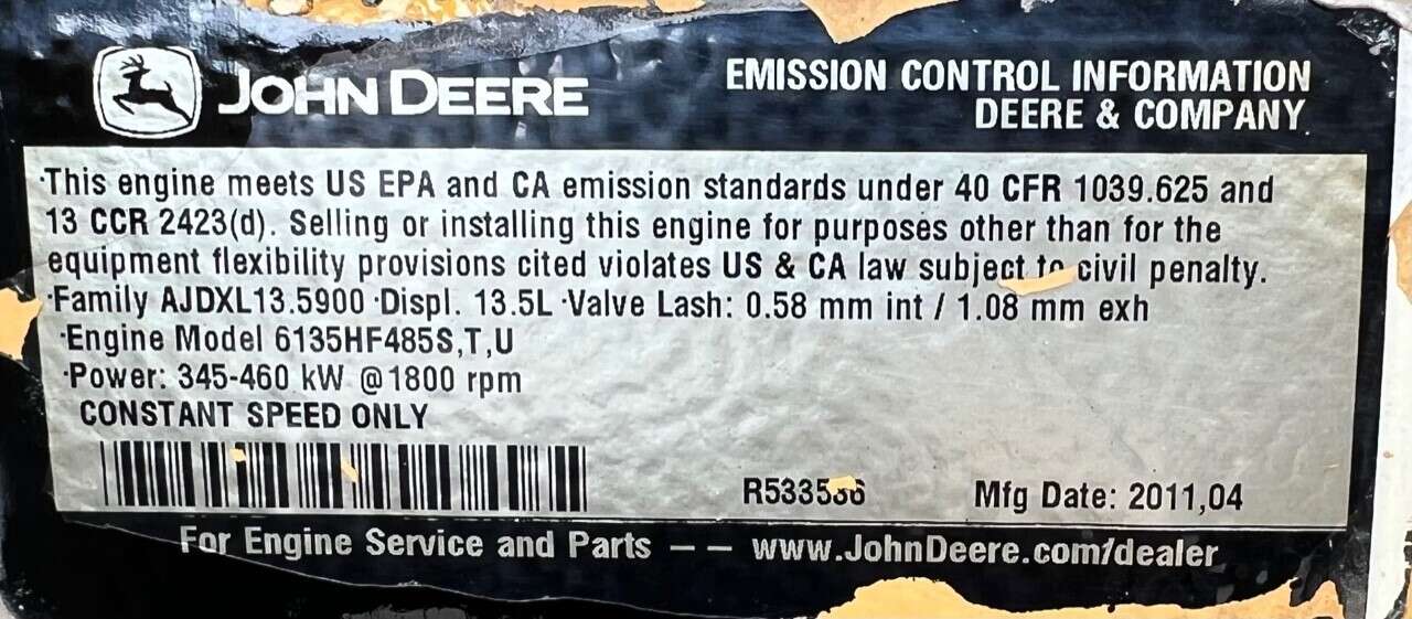 Used John Deere 6135HF485 Diesel Engine
