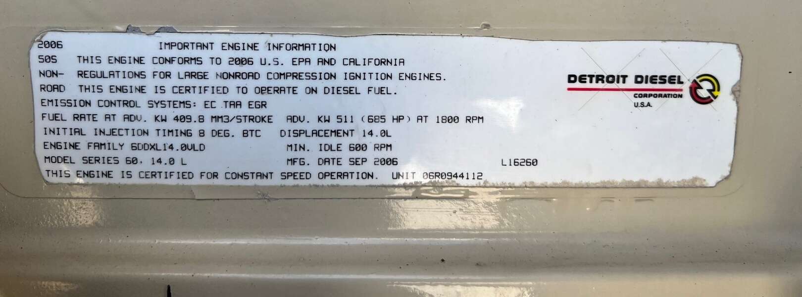 Used Detroit S60 14L Diesel Engine